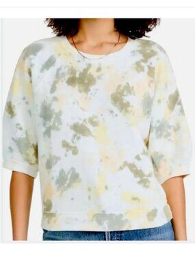 AMO Puff Sleeve Organic Cotton Sweatshirt Tie Dye